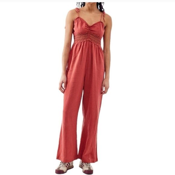 Urban Outfitters Pants - Urban Outfitters BDG Tilly lace, illusion waist wide leg jumpsuit size M…